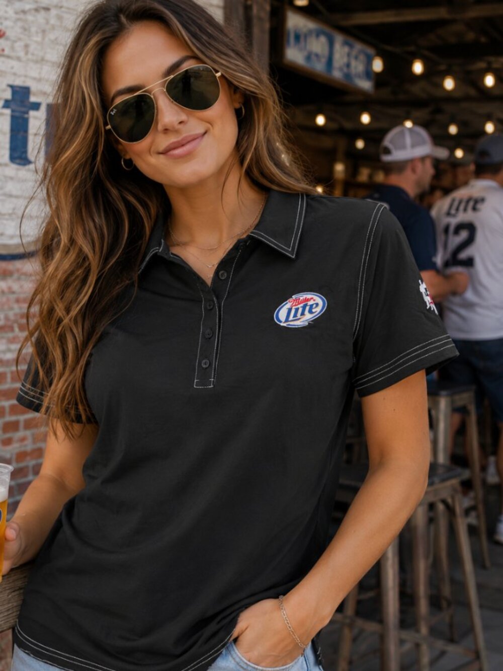 NWT Y2K Miller Lite X Il Migliore IQ Polo Rare Deadstock NOS Corporate Core SM